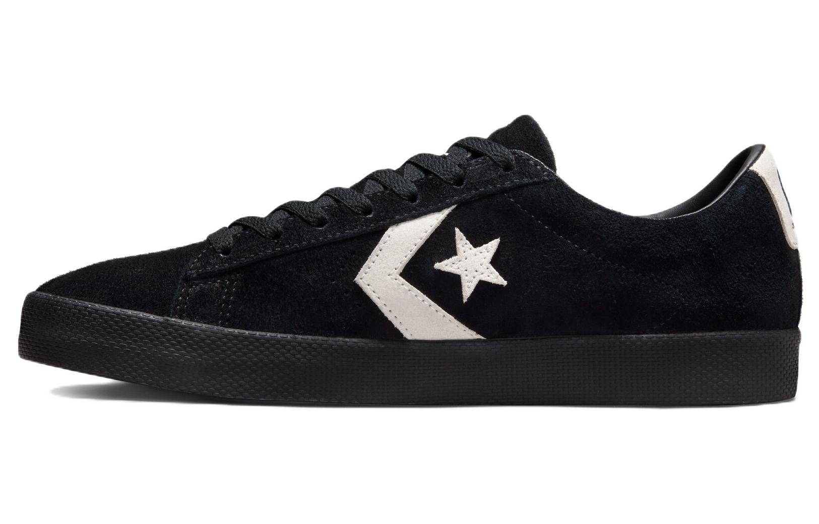 Converse Cons Pro Leather Vulc Pro Slip Resistant Abrasion Resistant Low top Skateboard Shoes Unisex Black