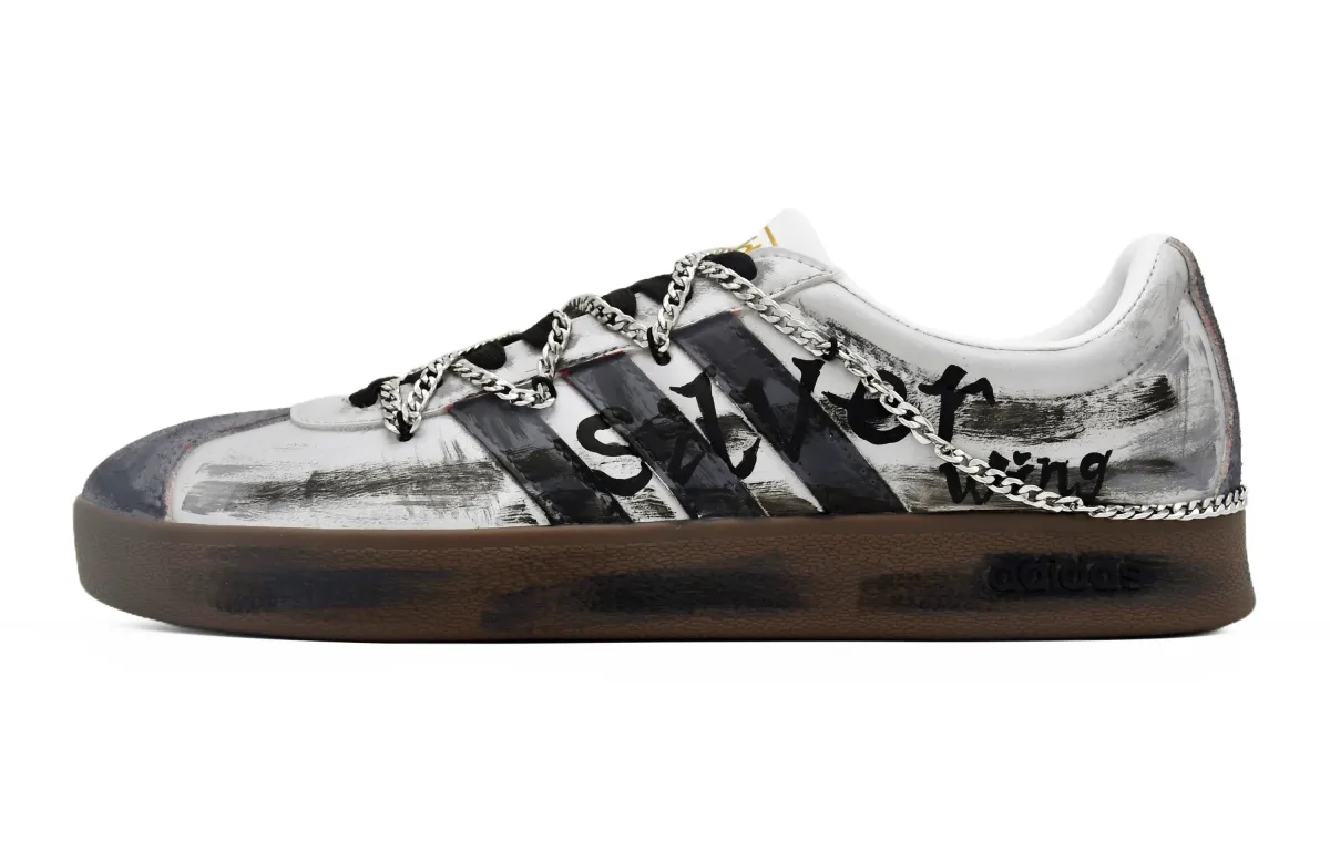 Adidas Vl Court Classic Slip Resistant Abrasion Resistant Low top Skateboard Shoes Unisex Silver Gray Black