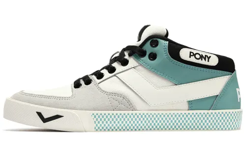 Pony Atop Casual Breathable Cushioning Abrasion Resistant Low top Skateboard Shoes Unisex White Gray Green