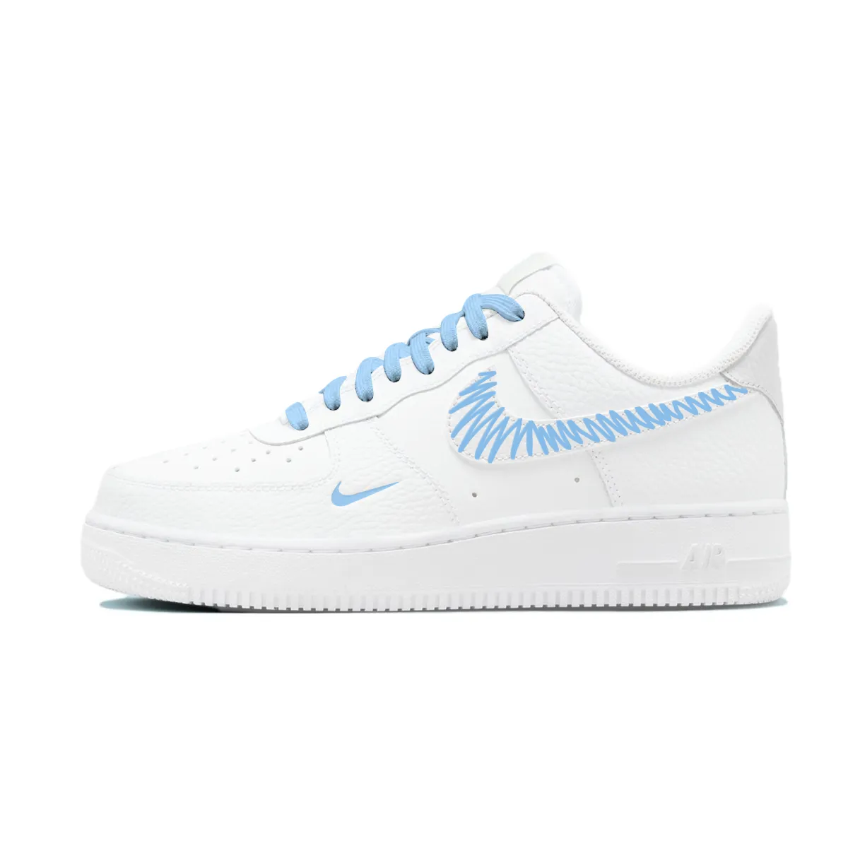 Nike Air Force 1 Slip Resistant Cushioning Abrasion Resistant Low top Skateboard Shoes Unisex Sky Blue