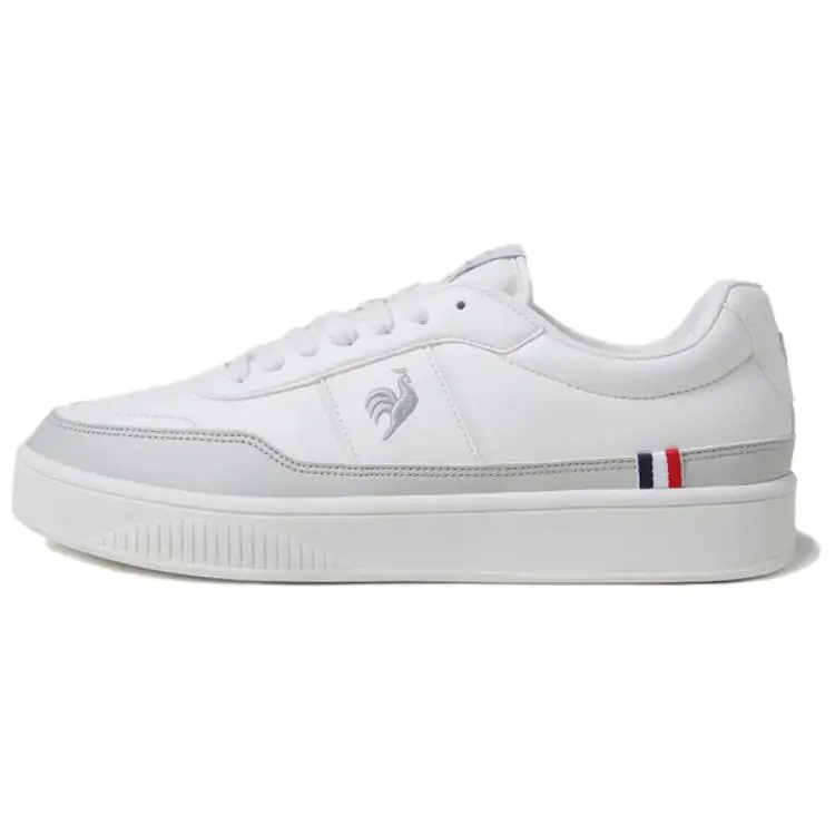 Le Coq Sportif Slip Resistant Abrasion Resistant Low top Skateboard Shoes Unisex White Gray