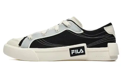 FILA FUSION POP Trendy Brand Abrasion Resistant Low top Skateboard Shoes Men's Black Beige