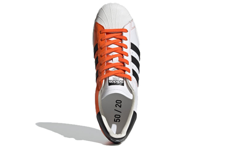 Кеды adidas originals SUPERSTAR (бело-оранжевые) — Белый / оранжевый — фото 4