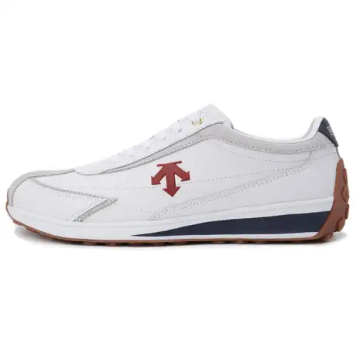 DESCENTE Cron Racer Cow Leather Lace Up Low top Skateboard Shoes Unisex Red Marine Blue