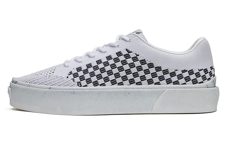 EQLZ EQUALIZER Fault GhostKnit Fabric Low top Skateboard Shoes Unisex Spotted White Checkerboard