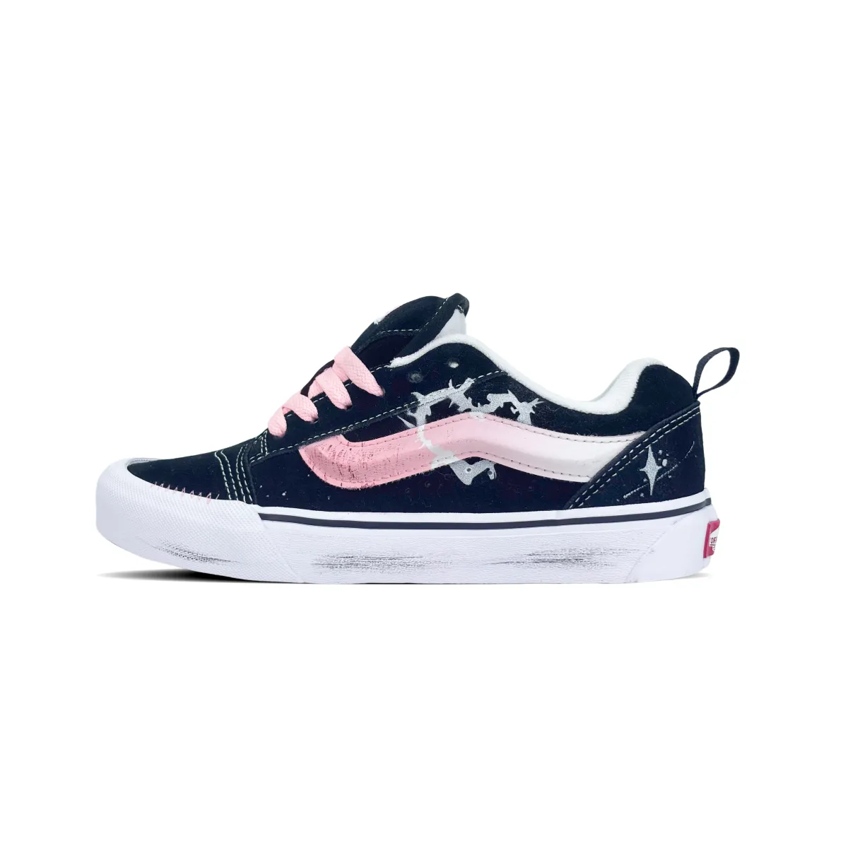 Vans Knu Skool Abrasion Resistant Low top Skateboard Shoes Unisex Black Pink