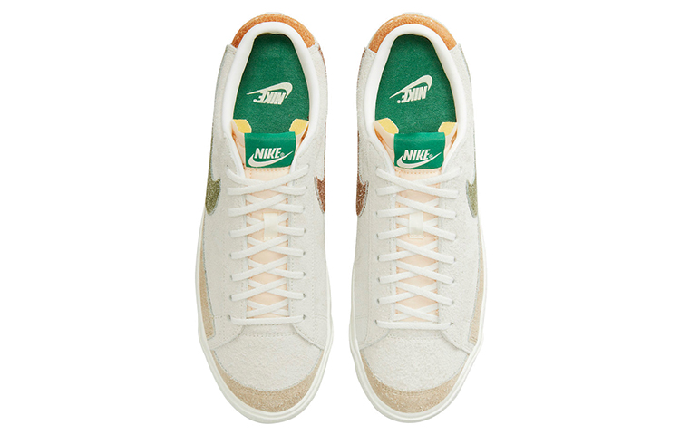Кеды Nike Blazer (бежево-зеленые) — Бежевый / зелёный — фото 4