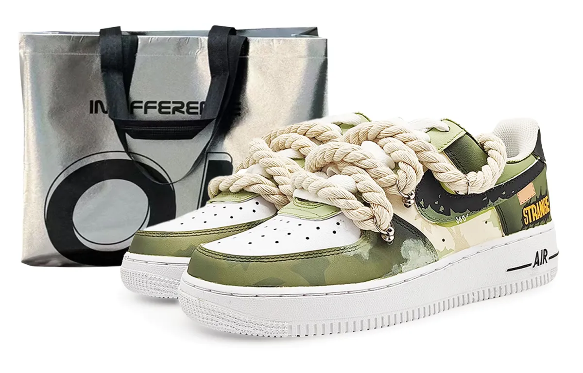 Nike Air Force 1 Abrasion Resistant Low top Skateboard Shoes Unisex White Green