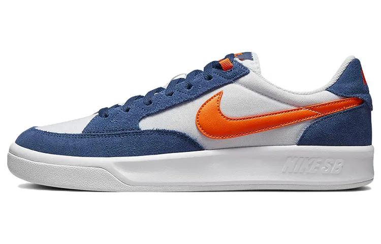 Nike Sb Adversary Premium White Navy Safety Orange