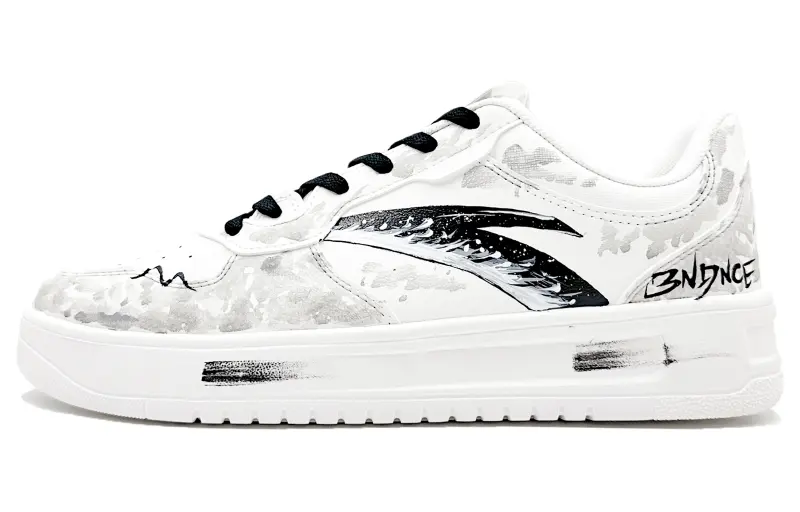 Anta Easy Slip Resistant Cushioning Abrasion Resistant Low top Skateboard Shoes Men's Gray White