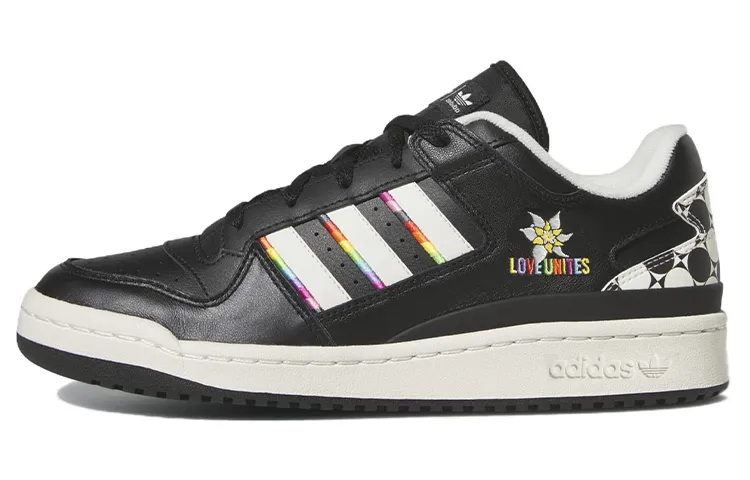 Adidas Originals FORUM RM PU Leather Comfortable Abrasion Resistant Low top Skateboard Shoes Unisex Black White