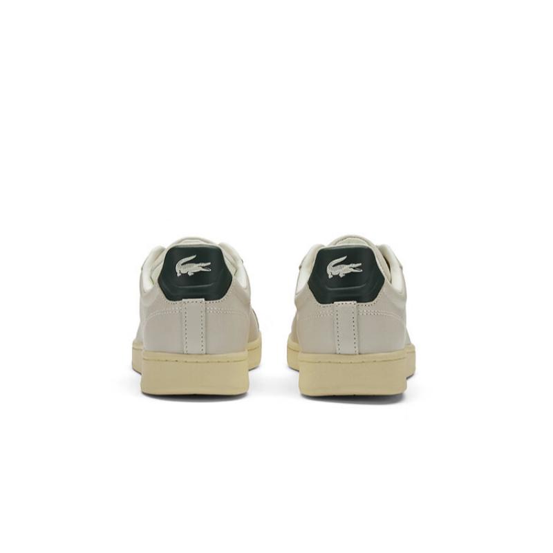 LACOSTE Cow Leather Low top Skateboard Shoes Men's Ecru