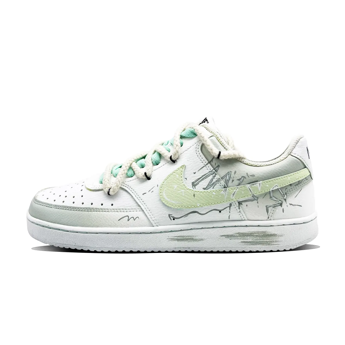 Nike Court Vision 1 Mint Turquoise Coverage Lightweight Breathable Low top Skateboard Shoes Unisex Light Green