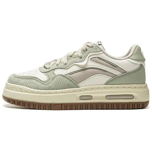 Li Ning Future C1 Slip Resistant Abrasion Resistant Low top Skateboard Shoes Women's Beige Green