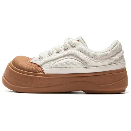 Li Ning Honey Slip Resistant Abrasion Resistant Low top Skateboard Shoes Women's White Brown