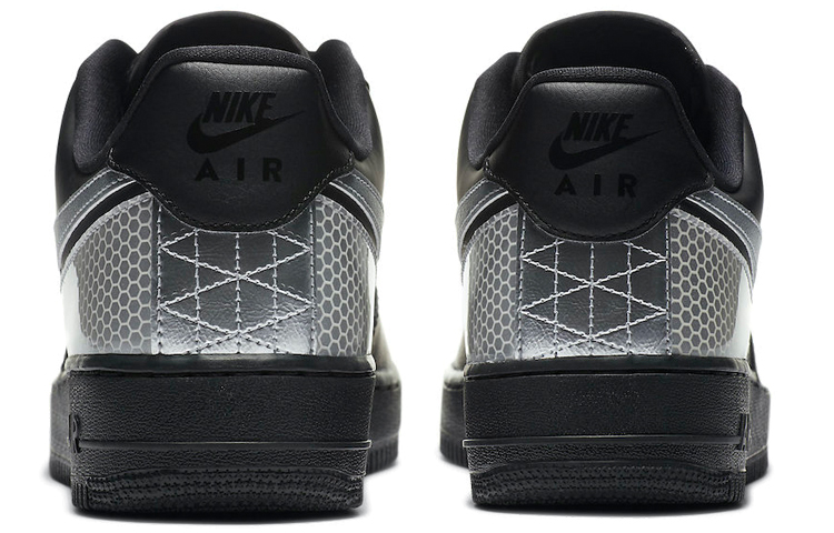 Мужские кеды Nike Air Force 1 (черно-серебристый) — фото 4
