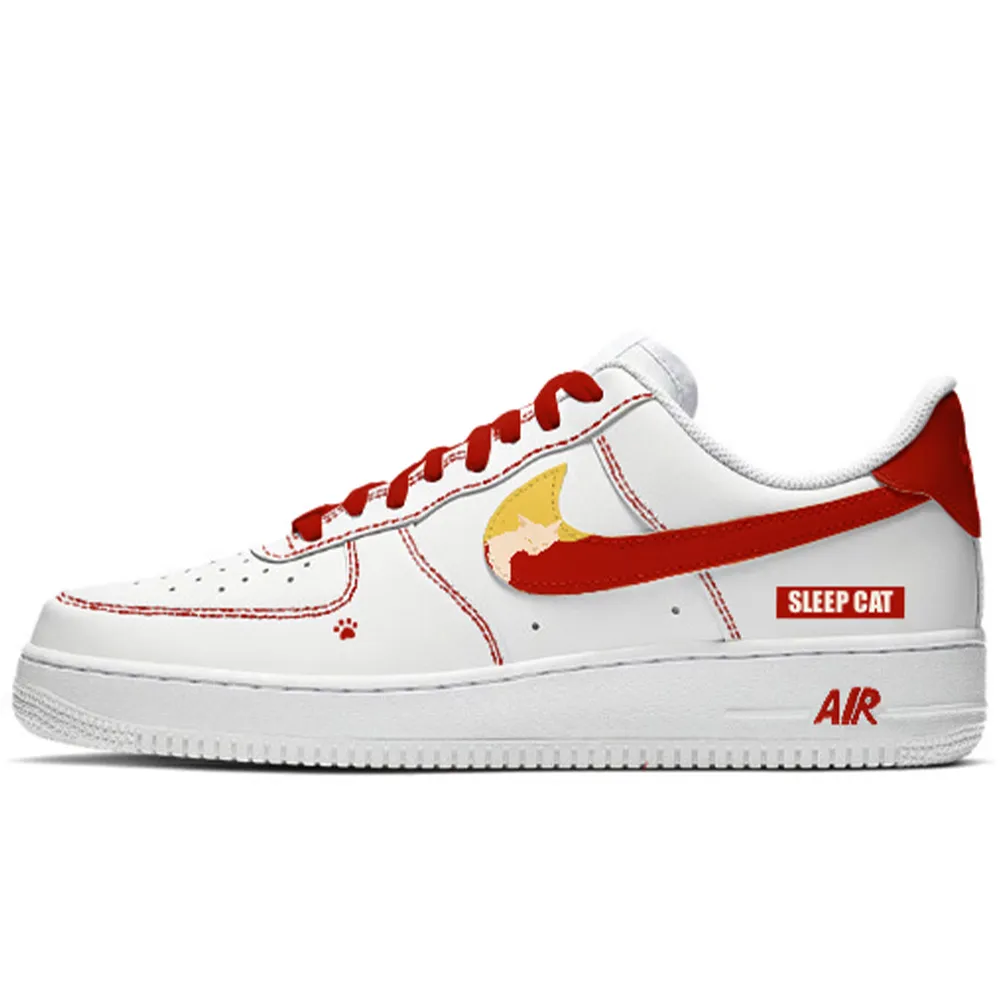 Nike Abrasion Resistant Slip Resistant Low top Skateboard Shoes Unisex Red White
