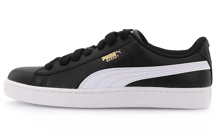 PUMA Basket Classic LFS Comfortable Low-top Skateboard Shoes Unisex Black White