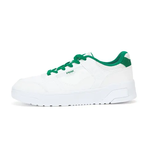 PEAK Taichi Cloud Trace Slip Resistant Cushioning Abrasion Resistant Low top Skateboard Shoes Men's White Green