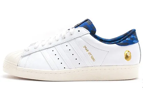Superstar Undefeated x A Bathing Ape x Superstar Adidas Originalss 80v 'White Blue'
