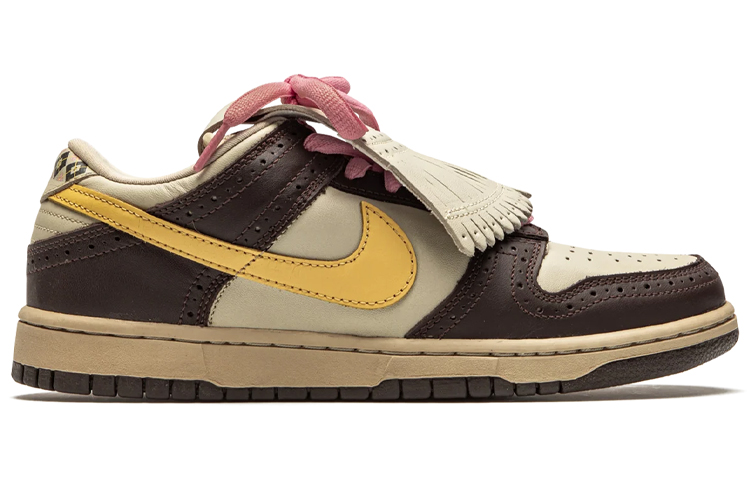 Мужские кеды Nike Dunk SB PRM "Golf" (желто-коричневые) — Жёлтый / коричневый — фото 2