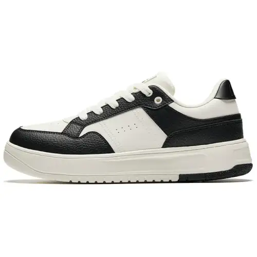 Anta Breaking Bamboo Abrasion Resistant Lightweight Height Increasing Low top Skateboard Shoes Men's White Black