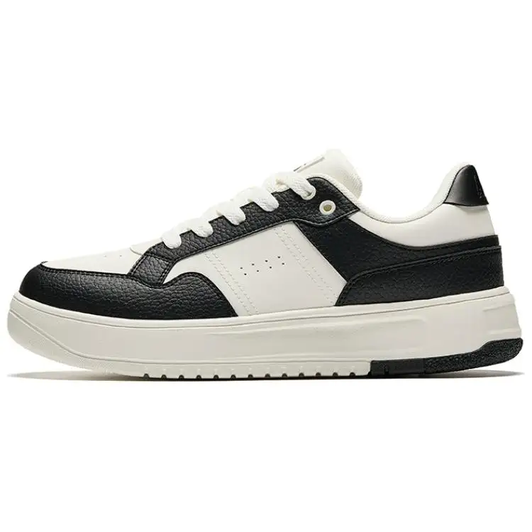 Anta Breaking Bamboo Abrasion Resistant Lightweight Height Increasing Low top Skateboard Shoes Men's White Black