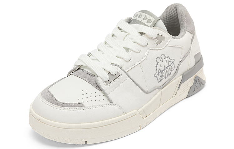 Kappa Textile, Synthetic Leather Lightweight, Wear resistant, And Non slip Low top Skateboard Shoes Unisex White Gray