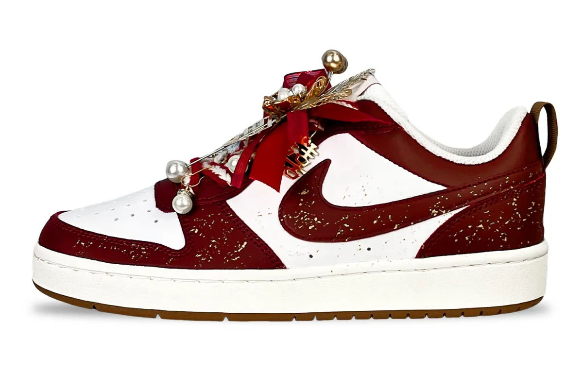 Nike Court Borough Low2 Fairyland, Love At First Sight Low top Skateboard Shoes Women's White Red