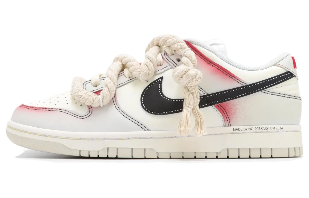 Nike Dunk Slip Resistant Abrasion Resistant Low top Skateboard Shoes Unisex White Pink