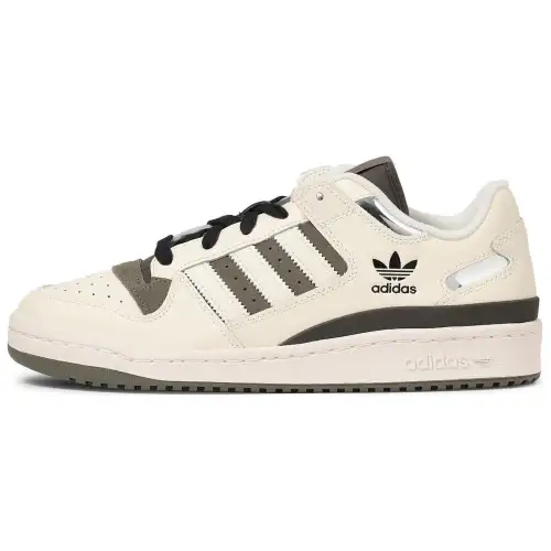 Adidas Originals FORUM Low Cushioning Abrasion Resistant Breathable Low top Skateboard Shoes Unisex Beige Black