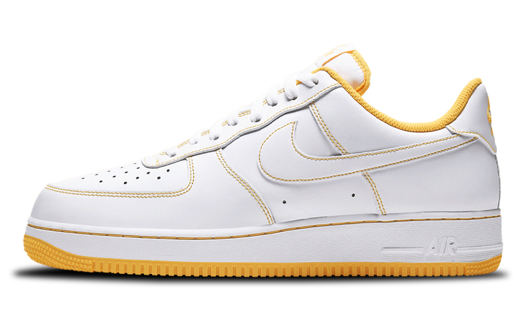 Мужские кеды Nike Air Force 1 (бело-желтые) — фото 1