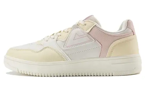 PEAK Slip Resistant Abrasion Resistant Low top Skateboard Shoes Women's White Yellow Pink