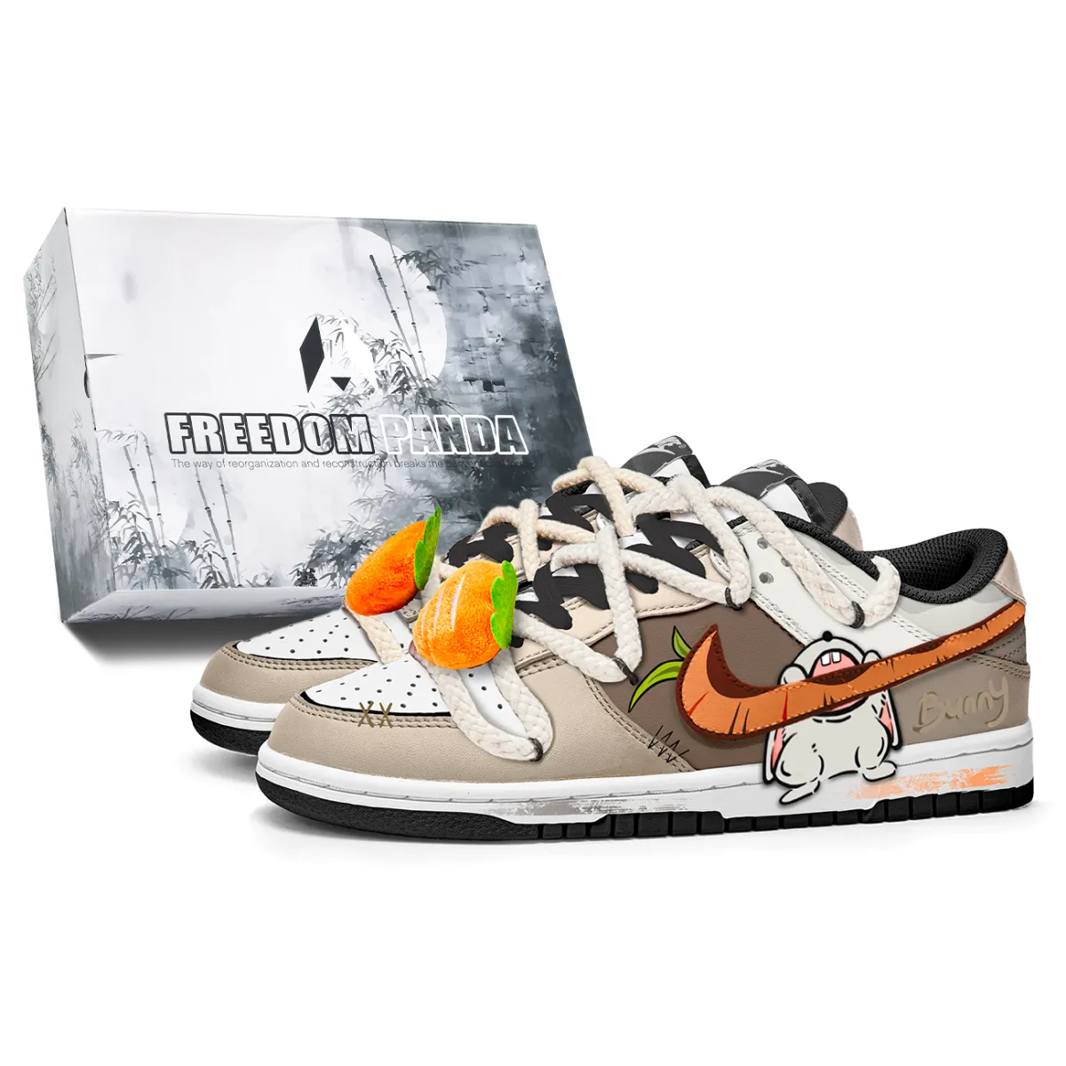 Nike Dunk Slip Resistant Abrasion Resistant Low top Skateboard Shoes Unisex Brown White