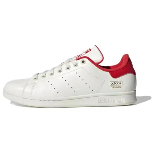 Adidas Originals Stan Smith Slip Resistant Abrasion Resistant Low top Skateboard Shoes Unisex White Red