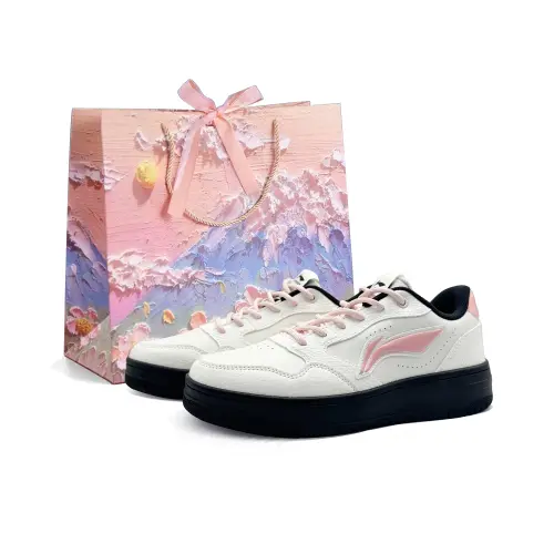Li Ning Skyrim Slip Resistant Abrasion Resistant Low top Skateboard Shoes Women's Ivory