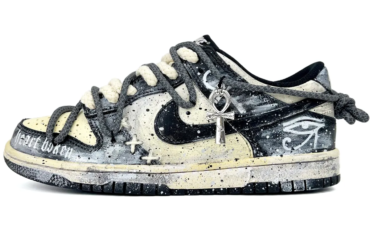 Nike Dunk Retro Black All The Best Low top Skateboard Shoes Men's Black White Gray
