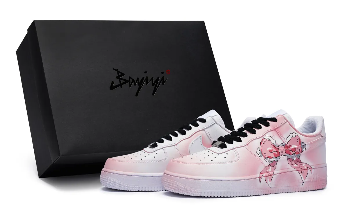 Nike Air Force 1 LOW 811 Manufacturing, Sweetheart Knot Powder, Special Shoe Box Low top Skateboard Shoes GS Pink White