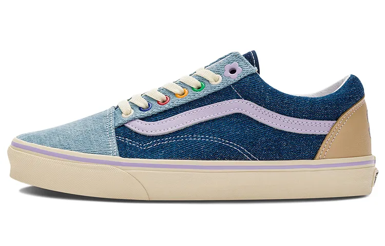 Vans x Emma Mulholland Canvas Leather Comfortable Abrasion Resistant Lightweight Low top Skateboard Shoes Unisex Blue