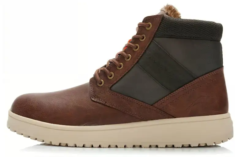 Li Ning Coverage Thermal Slip Resistant High top Skateboard Shoes Men's Brown