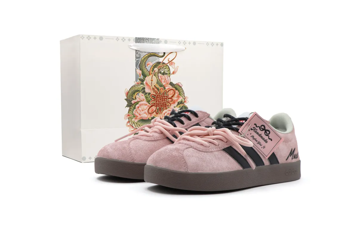 Adidas VL COURT 2.0 Low top Skateboard Shoes Unisex Black Pink