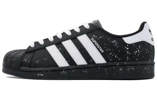 Adidas Originals Superstar 2 Starry World Slip Resistant Abrasion Resistant Low top Skateboard Shoes Unisex Black White
