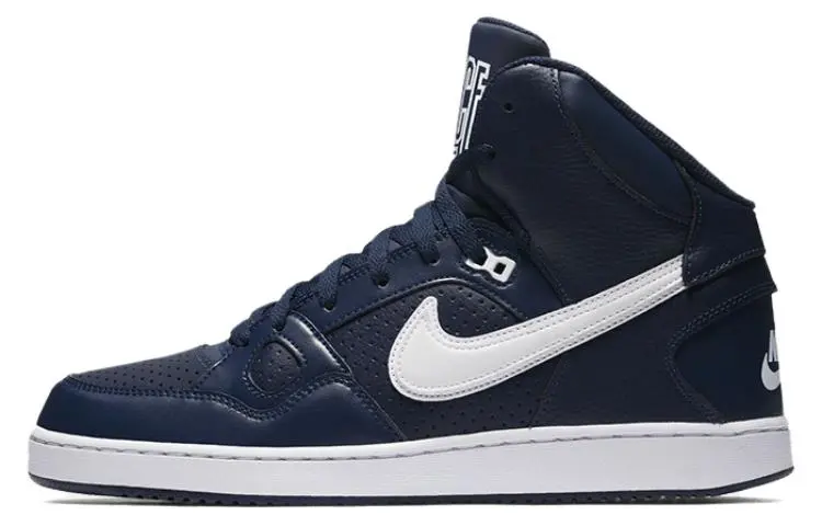 Nike Son Of Force Slip Resistant, Abrasion Resistant, Breathable Mid top Skateboard Shoes Men's Blue White