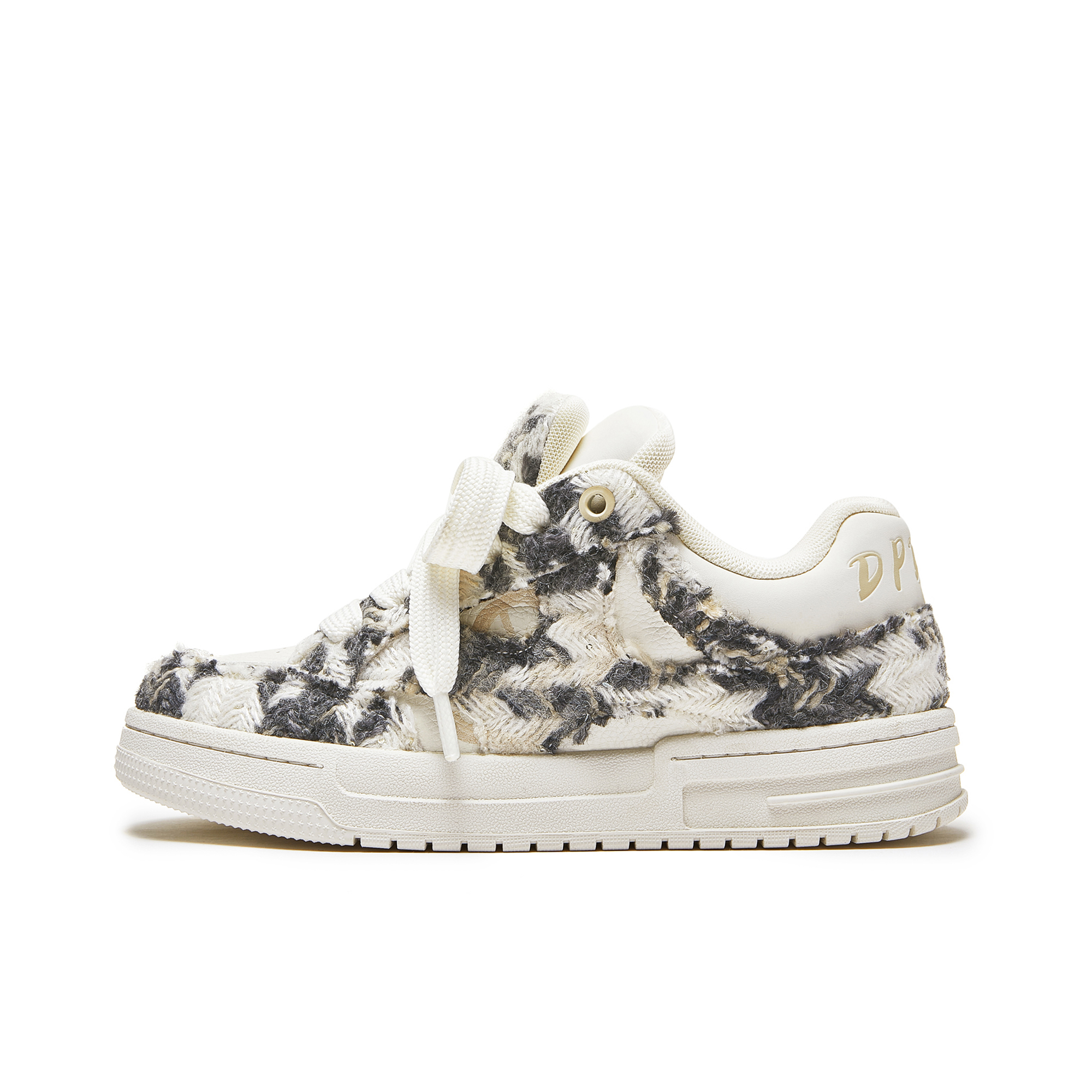 MQMS Distressed Aesthetics Collection Trendy Puffy Shoes Height Increasing Abrasion Resistant Slip Resistant Low top