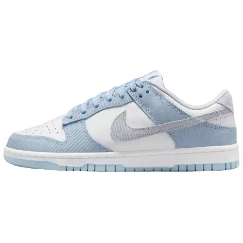 Nike Dunk Slip Resistant Abrasion Resistant Low top Skateboard Shoes Unisex White Blue