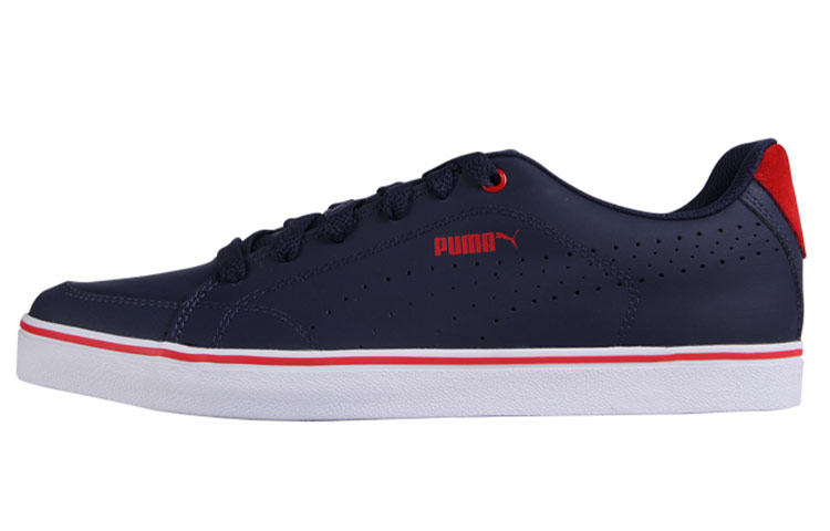 PUMA Court Point Vulc Perf Artificial Leather Wear resistant And Lightweight Low top Skateboard Shoes Men's Blue Red