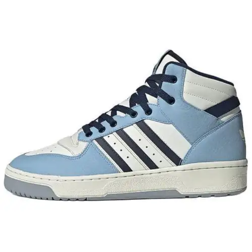 Adidas Originals Rivalry Slip Resistant Cushioning Mid top Skateboard Shoes Unisex Blue White