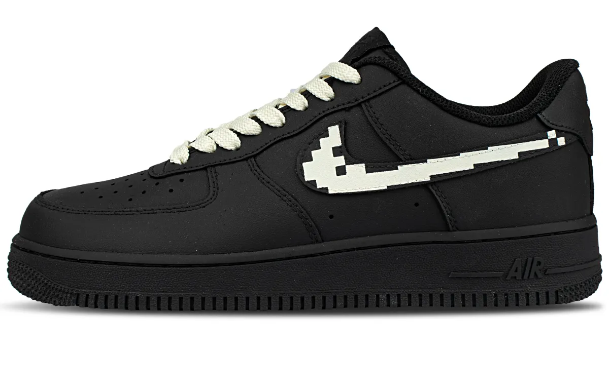 Nike Air Force 1 Abrasion Resistant Low top Skateboard Shoes Unisex Black