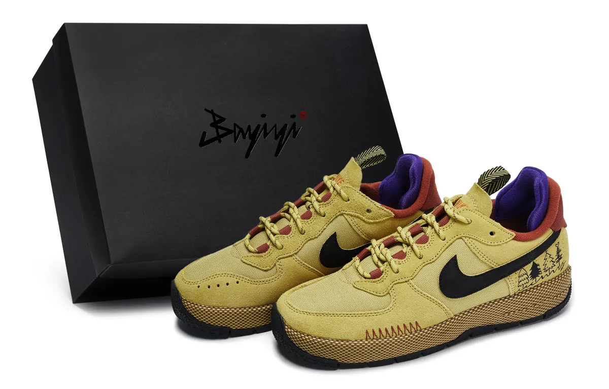 Nike Air Force 1 WILD 811 Manufacturing Christmas Pine Forest, Special Shoe Box Slip Resistant Abrasion Resistant