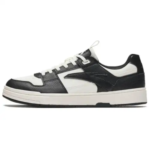 Anta Yuan Qi Synthetic Leather Slip Resistant Abrasion Resistant Low top Skateboard Shoes Men's Black White